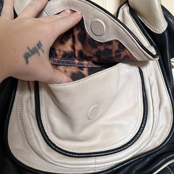 B. MAKOWSKY VINTAGE Y2K ERA 2000's 100% GENUINE LEATHER OVERSIZED SLOUCH HANDBAG - Picture 3 of 10